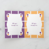 私の美しいいとこの紫とオレンジの写真のために カード (内部)