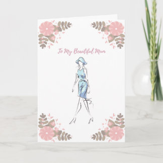 私の美しいお母さんに、誕生日カード サンキューカード