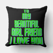 私の美しいガールフレンドに私はあなたを愛クリスマス黒 クッション (正面)