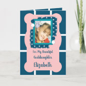 私の美しいゴド娘の青とピンクの写真 カード (正面)