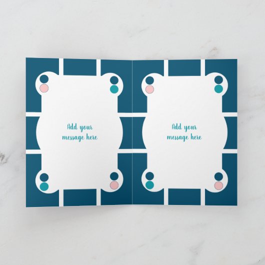 私の美しいゴド娘の青とピンクの写真 カード (内部)