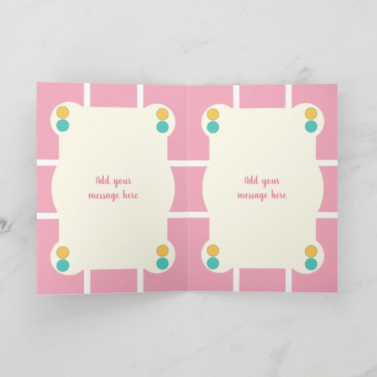 私の美しいゴド娘ピンクと緑の写真のために カード (内部)