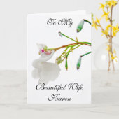 私の美しい妻の挨拶状に カード (黄色い花)