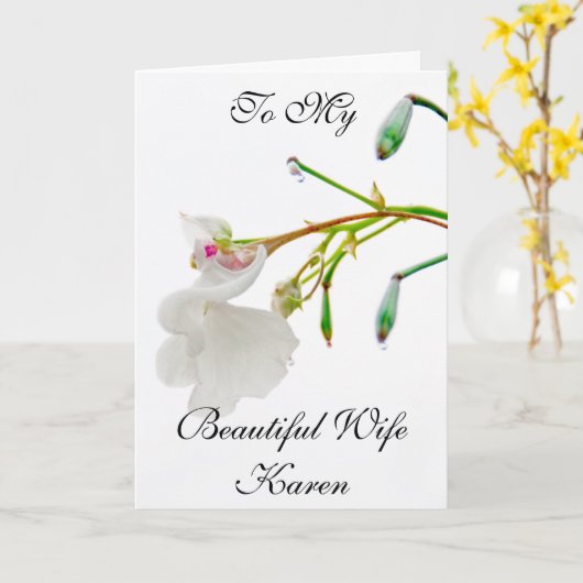 私の美しい妻の挨拶状に カード (黄色い花)