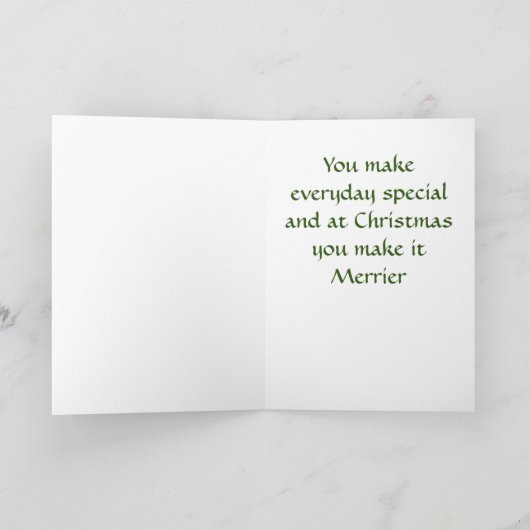 私の美しい娘がクリスマスカードをメリー作る カード (内部)