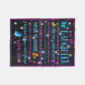 私の美しい娘に、母からの贈り物 フリースブランケット (正面(横))