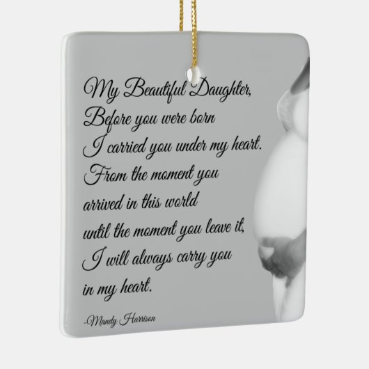 私の美しい娘の母性引用文クリスマス セラミックオーナメント (右)