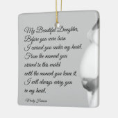 私の美しい娘の母性引用文クリスマス セラミックオーナメント (左)