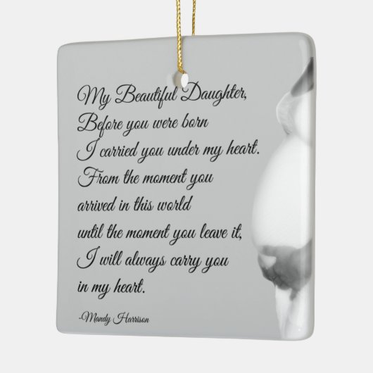 私の美しい娘の母性引用文クリスマス セラミックオーナメント (左)