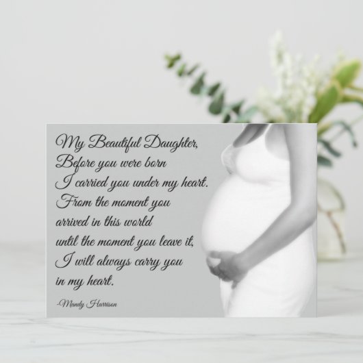 私の美しい娘の母性引用文ママムカード (スタンド正面)