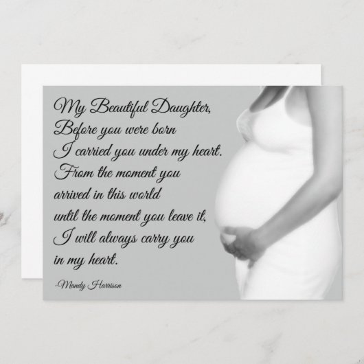 私の美しい娘の母性引用文ママムカード (正面/裏面)