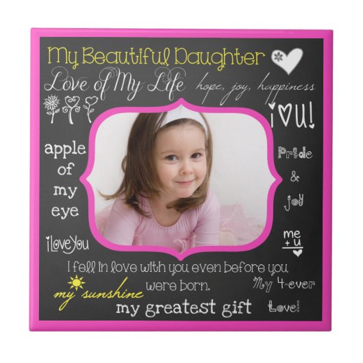 私の美しい娘セラミック写真タイル タイル (正面)