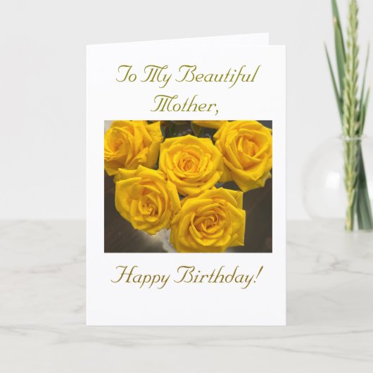 私の美しい母に、ハッピーバースデーカード カード (正面)