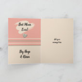 私の美しい母の桃とクリームの写真の誕生日のために カード (内部)