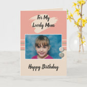 私の美しい母の桃とクリームの写真の誕生日のために カード (黄色い花)