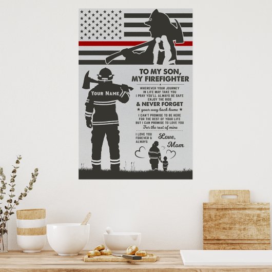 私の美しい母の消防士に母の日の贈り物 ポスター (キッチン)