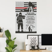 私の美しい母の消防士に母の日の贈り物 ポスター (ホームオフィス)