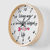 私の美しい生活の賛美引用文を生きる 壁時計 (傾斜)