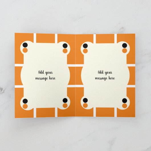 私の美しい義理のオレンジと黒の写真 カード (内部)