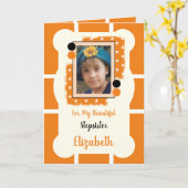 私の美しい義理のオレンジと黒の写真 カード (黄色い花)