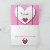 私の義母のピンクのハートV01にありがとう サンキューカード (内部)