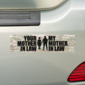 私の義母は軍隊にあります バンパーステッカー (車上)