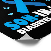 私の義理の息子の糖尿病の認識度のための衣服ブルー ポスター (角)