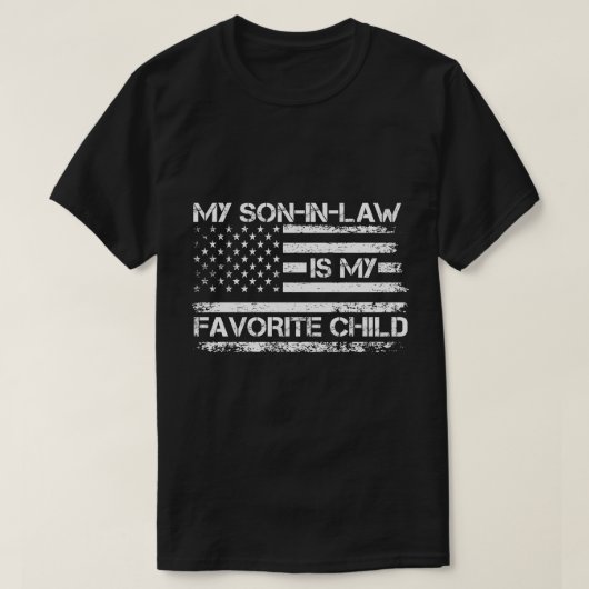 私の義理の息子は私の子お気に入りののアメリカ国旗4 Tシャツ (デザイン正面)