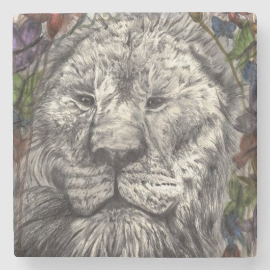 私の翼のライオンのOrigの芸術の石のコースターの下で巻いて下さい ストーンコースター (正面)