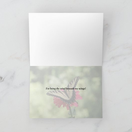 私の翼の下に風が吹いてくれてありがとう カード (内部)