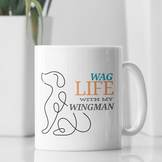 私の翼マン犬の所有者とWag生活 ジャンボコーヒーマグカップ