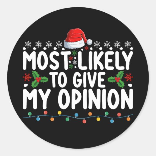 私の考えでは与えクリスマス休暇になりそうだ ラウンドシール (正面)