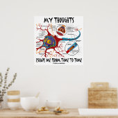 私の考えは時々私から逃れる（ニューロン） ポスター (キッチン)