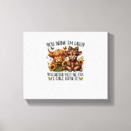 私の考え女の子に会った方が嬉しい キャンバスプリント (正面)