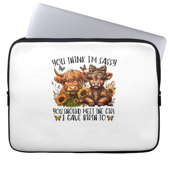 私の考え女の子に会った方が嬉しい ラップトップスリーブ (正面)