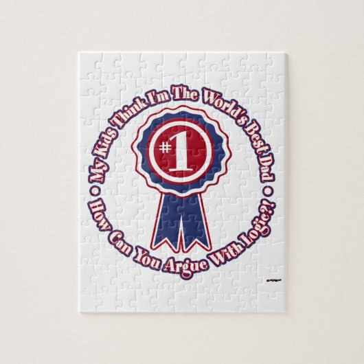 私の考え子供は世界の最高のパパだ!-レトロ ジグソーパズル (縦)