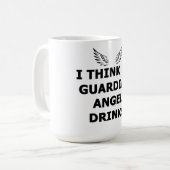 私の考え守護天使が飲む コーヒーマグカップ (正面左)