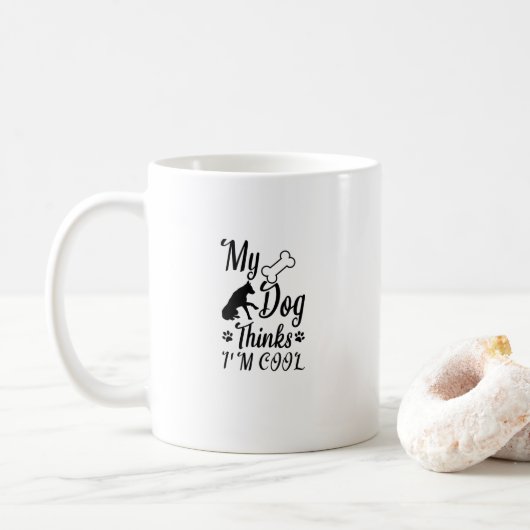 私の考え犬はカッコいい コーヒーマグカップ (ドーナツ)