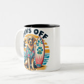 私の考え犬はクールおもしろい ツートーンマグカップ (正面左)