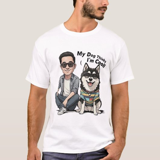 私の考え犬はコットンクールティー Tシャツ (正面)