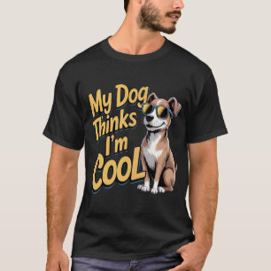 私の考え犬は私は – Golden Retrieverクール Cartoon Tシャツ