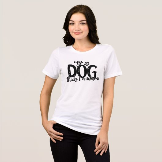 私の考え犬は素晴らし トライブレンドTシャツ (正面全面)