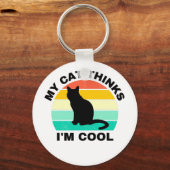 私の考え猫はカッコいい キーホルダー (正面)