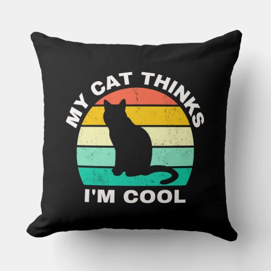 私の考え猫はカッコいい クッション (正面)
