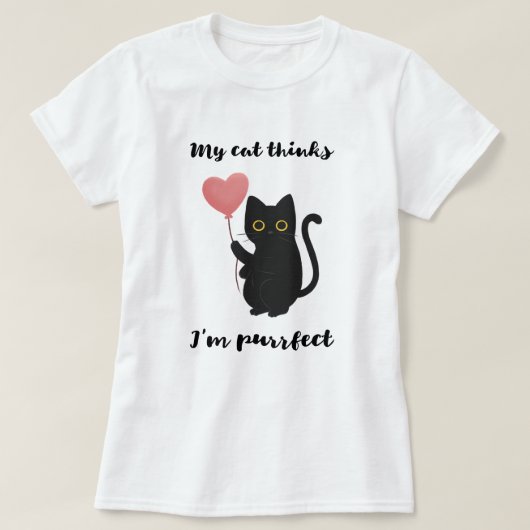 私の考え猫は目的だ Tシャツ (デザイン正面)