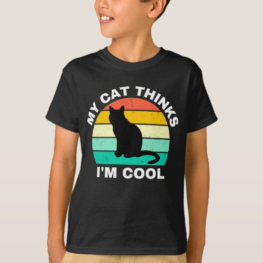 私の考え猫はTシカッコいいャツ Tシャツ (正面)