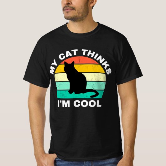 私の考え猫はTシカッコいいャツ Tシャツ (正面)