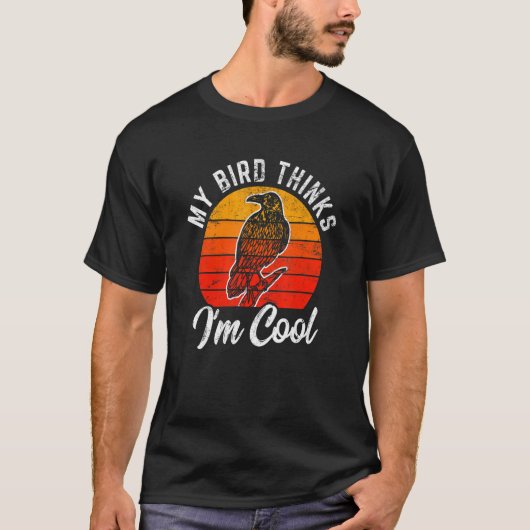私の考え鳥は鳥のカッコいい野鳥観察 Tシャツ (正面)
