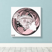 私の考え。抽象芸術のグラフィックス キャンバスプリント (インサイチュ (ウッドフロア))