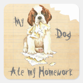 私の聖バーナード食べ宿題 スクエアシール